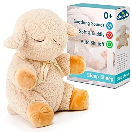 Cloud b® Sleep Sheep™ - Beruhigendes Melodie-Schaf für Kinder - Kuscheltiere mit 8 beruhigenden Klängen und einstellbarer Lautstärke, ideal für einen gesunden Schlaf Ihres Babys. Perfektes Geschenk für ruhige Nächte!