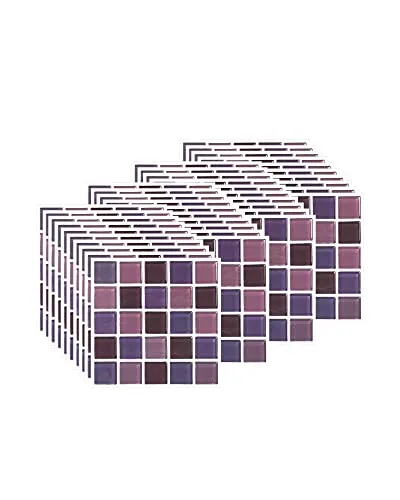 FBBULES 40PCS Mosaik Fliesenaufkleber für Küche und Bad, PVC Fliesensticker Mosaikfliesen Selbstklebend Fliesen Aufkleber Fliesenfolie wasserdichte Klebefolie (10 x 10 cm / 4 x 4 Zoll)