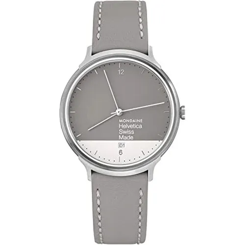 Mondaine HELVETICA No. 1 LIGHT Damenuhr (Ø 38 mm) - Damenuhr im eleganten Design mit Saphirglas, Wasserdichtigkeit bis 3 atm und einem stilvollen Lederarmband. Perfekt für modebewusste Frauen!