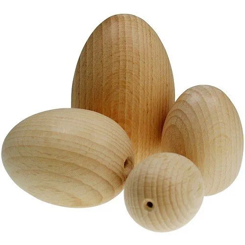 Holzeier Buche roh - 15 Stück, halbgebohrt für kreative Projekte - Unbehandeltes Holz, ideal für Bastelarbeiten und DIY-Projekte, perfekt für individuelle Gestaltung und Dekoration.