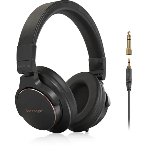Behringer BH470-BK DJ-Kopfhörer - Kompakter DJ-Kopfhörer mit 40 mm Treibern für kraftvollen Bass und klare Höhen, faltbares Design für einfache Portabilität und optimale Geräuschisolierung.