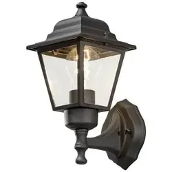 Moderne Wandleuchte in Schwarz Matt mit Klarglas - Lampen: Stilvolle Wandleuchte mit elegantem Design, bietet eine warme Lichtatmosphäre und ist ideal für Flure oder Wohnzimmer.