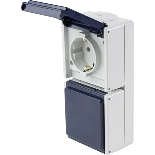 AS Schwabe 62462  Aufputz-Steckdose   IP54 Grau