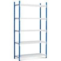 PROREGAL Fachbodenregal Maximus Pro 220 x 150 x 50 cm – Flexibel und Robust - Das Fachbodenregal MAXIMUS PRO bietet 5 verstellbare Ebenen für individuelle Lagerlösungen. Hochwertige Verarbeitung und einfache Steckmontage machen es ideal für professionelle Anwendungen in der gewerblichen Lagerung.
