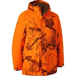 Deerhunter Eagle Winterjacke Herren – Realtree Edge® Safety Orange - Robuste Winterjacke für Herren in auffälligem Orange/Camou, ideal für kalte Tage. Hergestellt aus 100 % Polyester, bietet sie optimalen Komfort und Schutz.