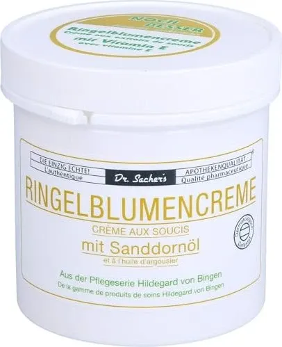 Ringelblumen Creme mit Sanddornöl 250 ml - Medizinische Körperpflege mit wertvollem Sanddornöl für intensive Feuchtigkeit und Hautschutz, ideal für trockene und empfindliche Haut.