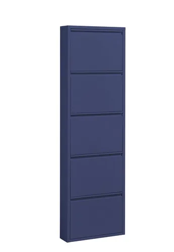 Boxxx Schuhkipper aus Metall, Blau, 51x170x16 cm - Praktischer Schuhkipper in Blau aus robustem Metall, stehend und ideal für die Schuhaufbewahrung. Mit Typenauswahl für individuelle Gestaltung Ihrer Garderobe.