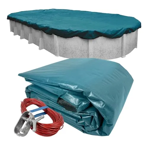 Pool Mate 391632-4-PM Winter-Poolabdeckung, extra strapazierfähig, Blaugrün, 4,9 x 9,8 m Aufstellpools
