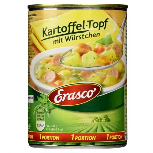 Erasco Kartoffeltopf mit Würstchen, 400 g Dose