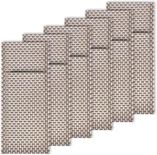 Westmark 6 Servietten-/Bestecktaschen, 24 x 9 cm, Synthetik, Saleen-Edition: Elegance, Grau/Silber, 01210344250