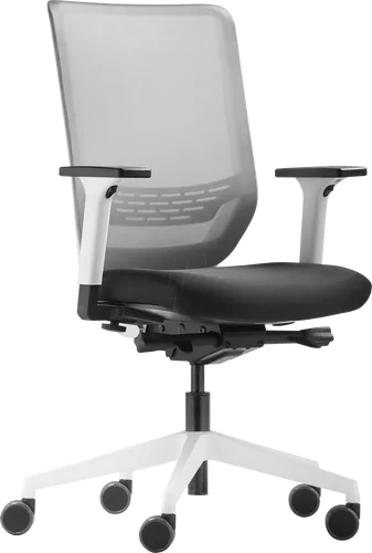 TO SYNC PRO WH - Dauphin Bürostuhl - Ergonomischer Bürostuhl mit atmungsaktiver Netz-Rückenlehne, höhenverstellbarer Lumbalstütze und stufenloser Sitzhöhenverstellung für optimalen Komfort im Büro.