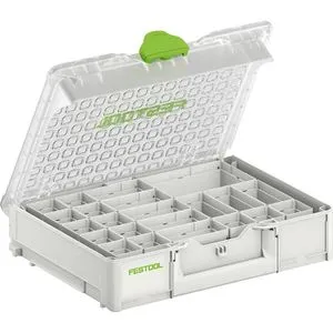 Festool Sortimentskasten Systainer Organizer SYS3 - 22 Fächer, stapelbar und koppelbar, ideal für Ordnung im Werkzeugbereich