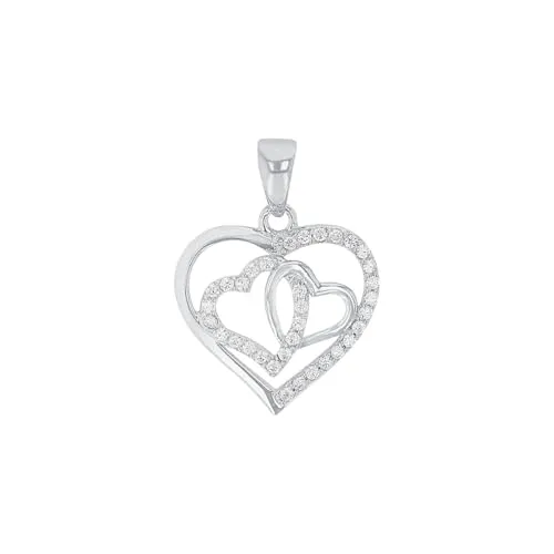 Amor Motivanhänger 925 Sterling Silber Herz mit Zirkonia - Eleganter Damen Anhänger aus 925 Sterling Silber, verziert mit funkelnden Zirkonia. Kommt in einer stilvollen Schmuck Geschenkbox – perfekt für besondere Anlässe.