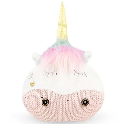 EinhornLiebe Türstopper Einhorn Schwerer Boden Türsack (17x28x16cm) Farbe: Weiß Deko Sack Türgewicht Stoff Textil (weiß)