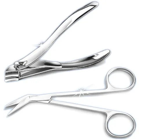 MAXIMEX 2er Set Fuß Nagel Schere und Knipser Zehen Nägel Clipper schneiden Griff