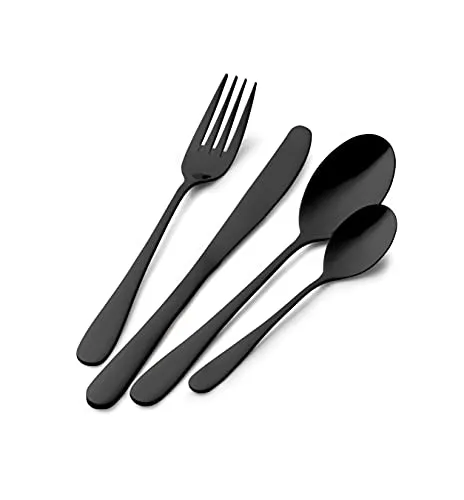 Pintinox Besteckset Serie Dream, Edelstahl, schwarz, 24-teilig für 6 Personen - Elegantes Besteckset für 6 Personen in edlem Schwarz, ideal für jeden Anlass. Besteht aus hochwertigem Edelstahl, spülmaschinenfest und rostbeständig. Perfekte Geschenkidee in stilvoller Geschenkbox.