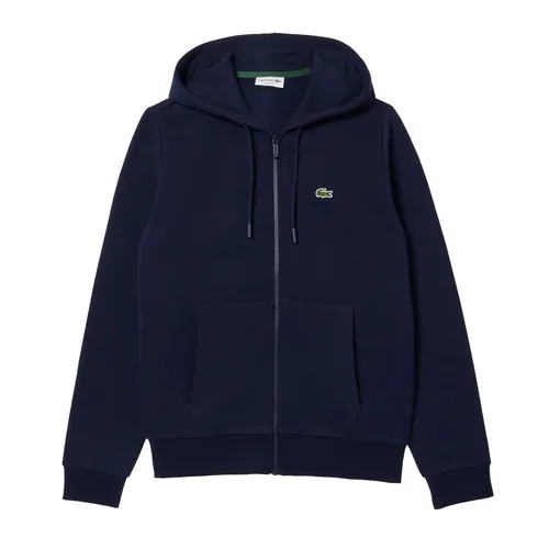 Lacoste Herren Sh9626 Sweatshirt, Marine, S - Sweatshirts für Herren mit klassischem Schnitt, aus aufgerautem Bio-Baumwoll-Fleece für optimalen Komfort und umweltfreundlich. Ideal für den Alltag mit praktischer Kängurutasche.