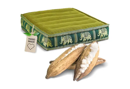 livasia Sitzkissen Bodensitzkissen (Deluxe) 50x50x10cm - Vielseitiges Bodensitzkissen für Yoga und Entspannung, gefüllt mit naturbelassener Kapokfaser. Ideal für gemütliche Momente drinnen und draußen.