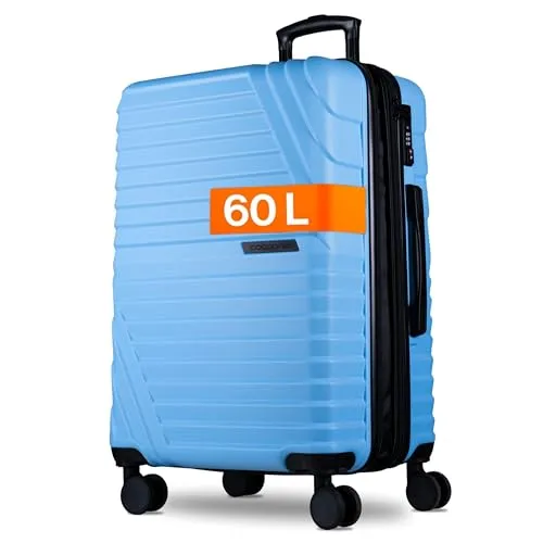 Cocoono Hartschalenkoffer Mittelgroß – 60L - 67L Volumen - Koffer mit 8 drehbaren Rollen für müheloses Reisen, robuster ABS-Schutz und sicheres TSA-Zahlenschloss – ideal für jede Reise.