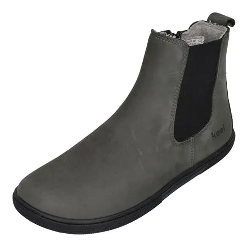 KOEL FILAS MERINO Barfußschuh dark grey - Wanderschuhe mit hydrophobiertem Bio Leder, wasserabweisend und ideal für natürliche Fußbewegung. Merino-Wollfutter sorgt für Wärme und Komfort.