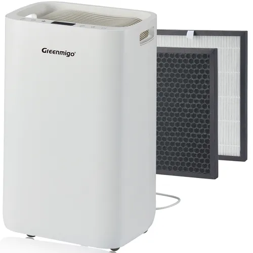 Greenmigo ALPHA-Q20 Luftentfeuchter 20L/Tag - Effizienter Lufttrockner mit HEPA & Aktivkohle Vorfilter, ideal gegen Feuchtigkeit und Schimmel. Mit digitaler Anzeige und kontinuierlicher Entwässerung für komfortable Nutzung.