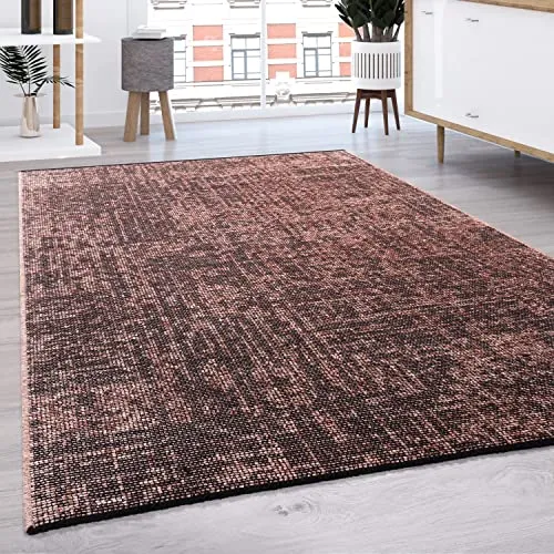 Paco Home Teppich Modern Flachgewebe 120x160 cm Taupe - Teppich für Wohnzimmer und Schlafzimmer, schadstoffgeprüft, pflegeleicht und fußbodenheizung geeignet – ideal für eine moderne Wohlfühl-Oase.