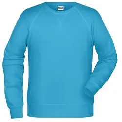 Sweatshirt Raglanärmel JN8022 - James & Nicholson Turquoise XL - Arbeits- & Schutzkleidung, klassisches und bequemes Sweatshirt mit Raglanärmeln für optimale Bewegungsfreiheit, erhältlich in vielen Farben und Größen S-5XL.