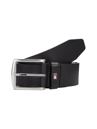 Tommy Hilfiger Herren Gürtel New Denton Belt, 4 cm Ledergürtel aus Bio-Leder, Schwarz (Black), 115 cm - Herren-Gürtel aus 100% Bio-Leder, 4 cm breit, mit praktischer Schnalle aus gebürstetem Metall für einfache Größenanpassung. Ideal für Arbeit und elegante Anlässe.