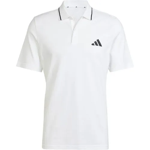 adidas Herren Essentials SMALL Logo Pique Polo Shirt - Weiß/Schwarz, Größe M - Herren-Shirts mit regulärem Schnitt, aus 100 % Baumwolle und umweltfreundlichen Materialien, ideal für stilvolle Freizeitlooks.
