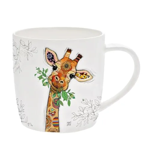 Lesser & Pavey Gina Giraffe Tasse, Keramik-Kaffeetassen für Zuhause oder Arbeit, Premium-Design-Tassen für alle Gelegenheiten, entworfen von Bug Art, schöne Tassen für Tee, Kaffee und heiße Getränke