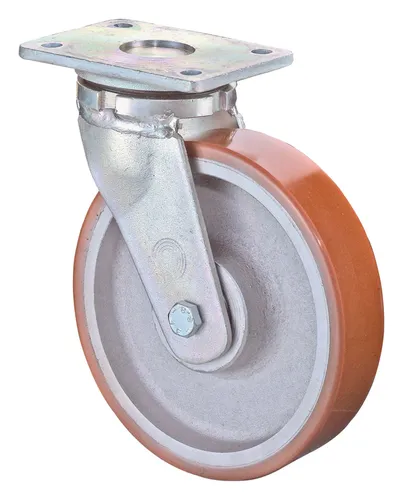 BS Rollen Schwerlast-Lenkrolle 200 mm - RR100.C10.200 - Schwerlast-Lenkrolle mit Polyamid-Bereifung auf Gussfelge, ideal für hohe Belastungen und vielseitig einsetzbar in Industrie und Lager.