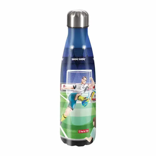 Step by Step Trinkflasche mit Kindermotiv - Trinkflasche aus Edelstahl für Schule und Kindergarten, 100% BPA-frei, hält Getränke lange warm oder kalt und überzeugt durch praktische Handhabung.