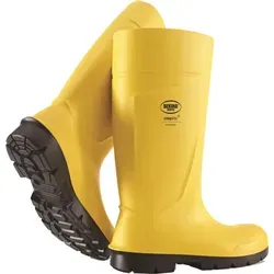 Bekina Boots Steplite EasyGrip S5 Stiefel - Gelb/Schwarz, Größe 48 - Arbeitsschuhe mit Stahlkappe und -sohle, isolierend bis -20°C, ideal für die Lebensmittelbranche, leicht zu reinigen und rutschfest für optimale Sicherheit.