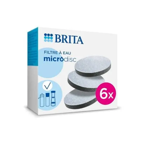 BRITA Pack 6 Filter-Mikrodiscs - Wasserfilter Packung mit 6 Filter-Mikrodiscs, ideal für reines und schmackhaftes Leitungswasser dank natürlicher Aktivkohlefilterung.