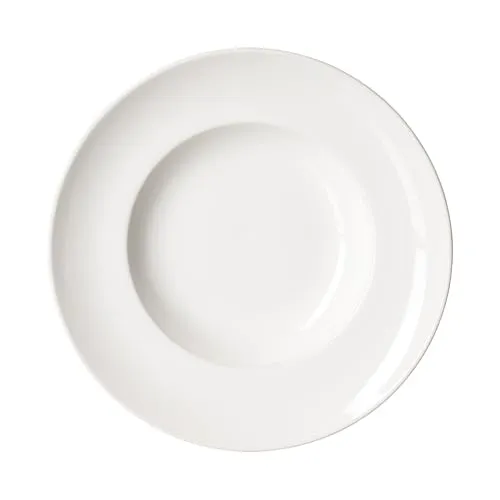 Ritzenhoff & Breker Volos Pastateller, 30.5 cm, Tiefer Teller in moderner Formsprache, Skandinavisches Design, Steinzeug, Weiß