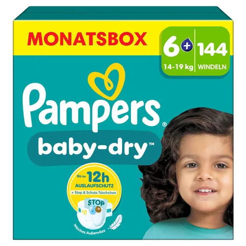 Pampers Baby Dry Gr. 6+ Extra Large Windeln, 144 Stück von Pampers