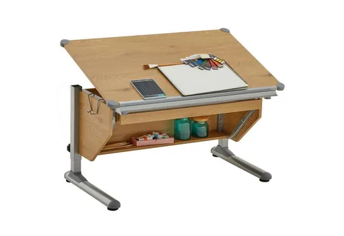 CARO-Möbel Kinderschreibtisch PHILIPP - Matratzen, ergonomischer Lerntisch mit höhen- und neigungsverstellbarer Tischplatte, ideal für eine gesunde Sitzhaltung Ihres Kindes von Vorschulalter bis zur Schulzeit.