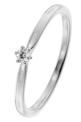 trendor Solitärring BrillantWeißgold 585/14 Kt. Diamant 0,05 ct