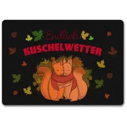 speecheese Fußmatte Endlich Kuschelwetter herbstliche Fußmatte in 35x50 cm ohne Rand mit