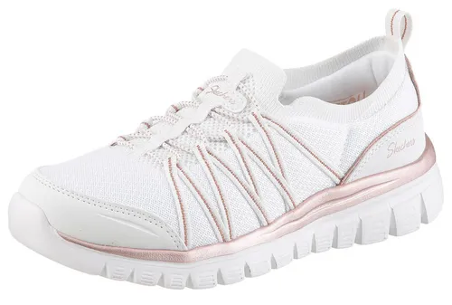 Skechers GRACEFUL-PURECRUSH Slip-On Sneaker in Gold/Weiß (35 EU) - Sportlicher Freizeitschuh mit elastischem Einstieg, gepolsterter Innensohle für hohen Tragekomfort und leichtem Profil. Ideal für den täglichen Einsatz und einfach zu reinigen.