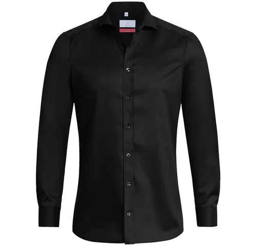 GREIFF Langarmhemd Greiff Corporate Hemd PREMIUM Herren OEKO TEX® Schwarz