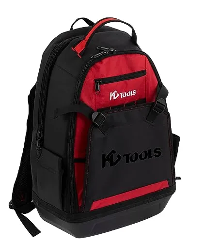 HC Tools Werkzeugrucksack mit Fronttasche - Robuster Werkzeugrucksack aus wasserabweisendem Nylon, ideal für Handwerker. Mit praktischem Laptopfach und 20 Einsteckfächern für Werkzeuge.
