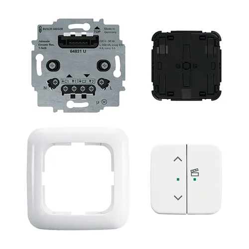 BUSCH-JAEGER Jalousieflex-Set 62731/UJ-214-WL, 2-fach Bedienfeld - Smart Home (Haussteuerungen) - Flexibles 2-fach Bedienfeld für eine einfache Steuerung von Jalousien und Rollläden, ideal für moderne Wohnräume.