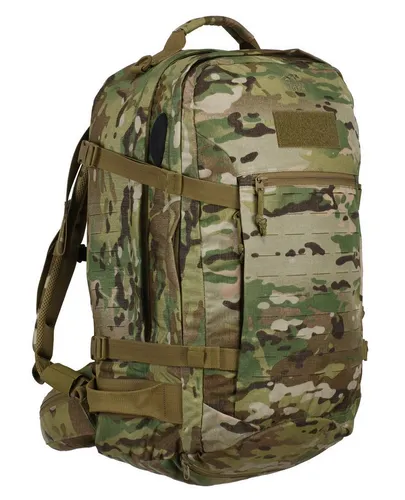 Tasmanian Tiger Rucksack Mission Pack MKII - Trekkingrucksack in Multicam Tarnfarbe mit 37 Litern Kapazität, ideal für Outdoor-Abenteuer und Wandern, aus strapazierfähigem Polyamid gefertigt.