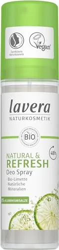 lavera Deo Spray NATURAL REFRESH - 48h unisex Schutz mit Bio-Limette - Deos mit 48 Stunden zuverlässigem Schutz, vegan und ohne Aluminium. Frisches Hautgefühl dank natürlicher Mineralien und Bio-Limette. Ideal für umweltbewusste Anwender.