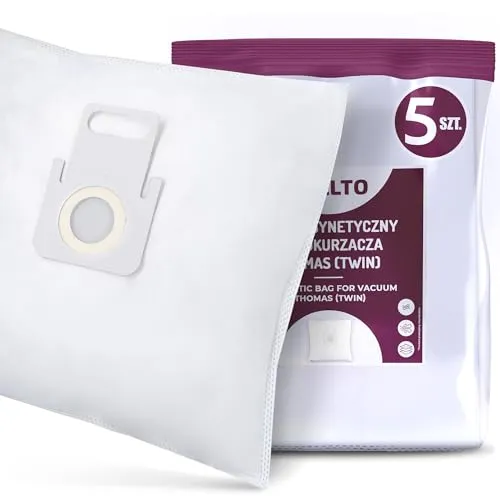 5x Vellto Staubsaugerbeutel Kompatibel mit Thomas 787230 Twin T1 T2 TT Orca Hygiene Genius Helper Aquawash Ersatzbeutel Staubbeutel Filtertüten Vlies Filtersack