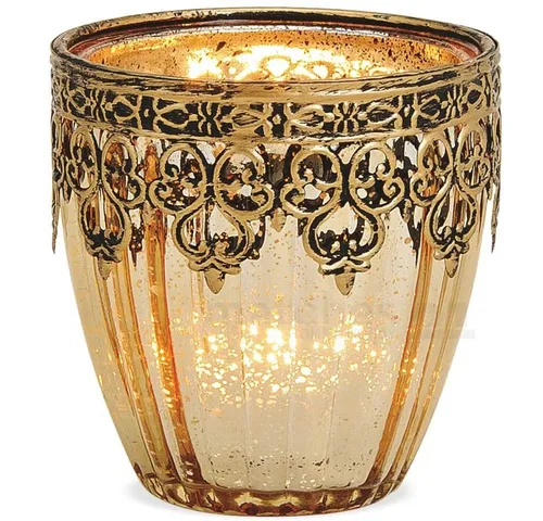 matches21 HOME & HOBBY Kerzenhalter Windlicht Orientalisch Metalldekor 9 cm