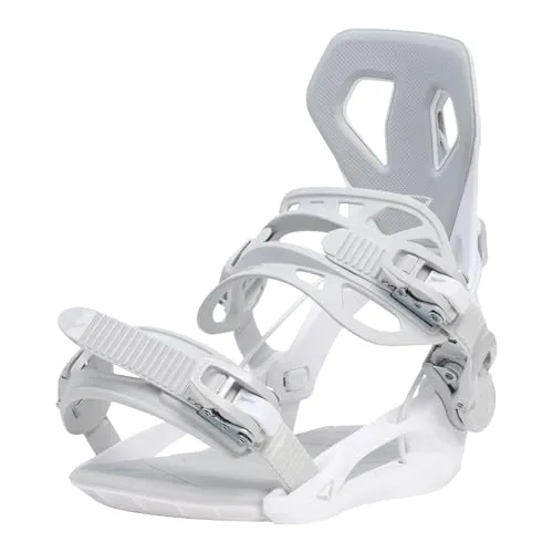 SP Bindings Snowboard Bindung Base + White | Größe S | Farbe: Weiß | Patentiertes FASTEC System | Hybrid mit Fast Entry + Strap in | Performance + Comfort | Für Damen & Herren