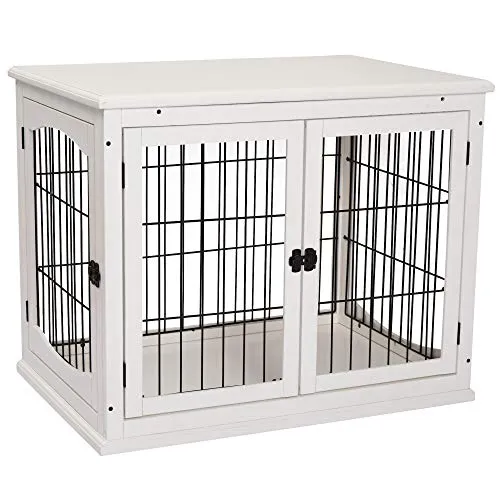 PawHut Hundekäfig für Zuhause - Hundehütte mit 2 Eingängen und stilvollem Design, ideal für kleine Hunde. Bietet Komfort und eine Ablagefläche, perfekt für kleine Räume.
