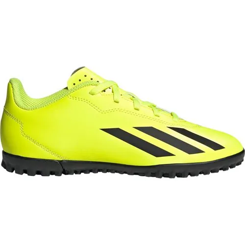 ADIDAS Kinder Fussball-Hartplatzschuhe X Crazyfast Club TF - Hartplatz - Fußballschuhe, für blitzschnelle Moves auf Kunstrasen und umweltfreundlich aus mindestens 20% recycelten Materialien hergestellt.